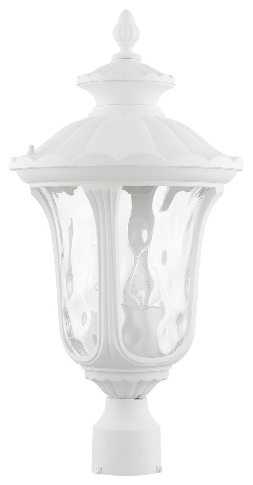 Textured White Traditional, Victorian, Sculptural, Outdoor Post Top Lantern