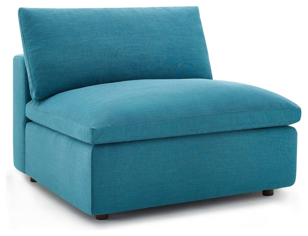 Modern Contemporary Urban Living Sectional Sofa Set, Aqua Blue
