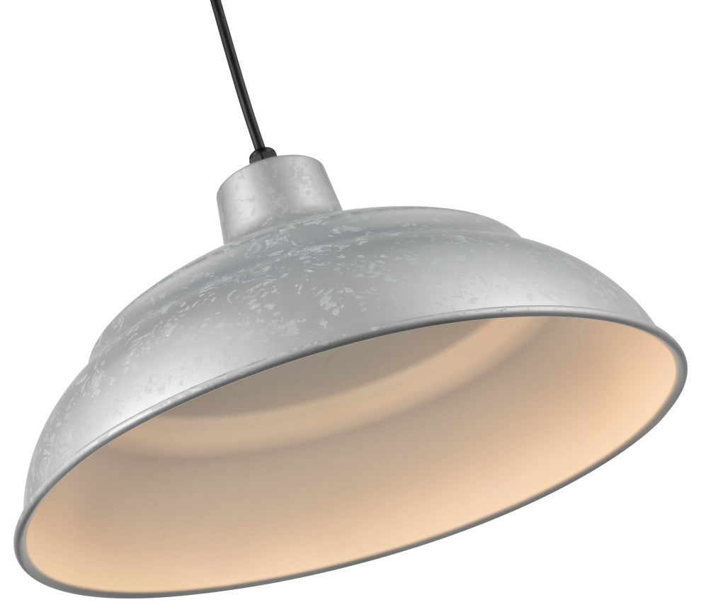 R Series Collection 1 Light 17 in. Painted Galvanized RLM Warehouse/Cord Hung