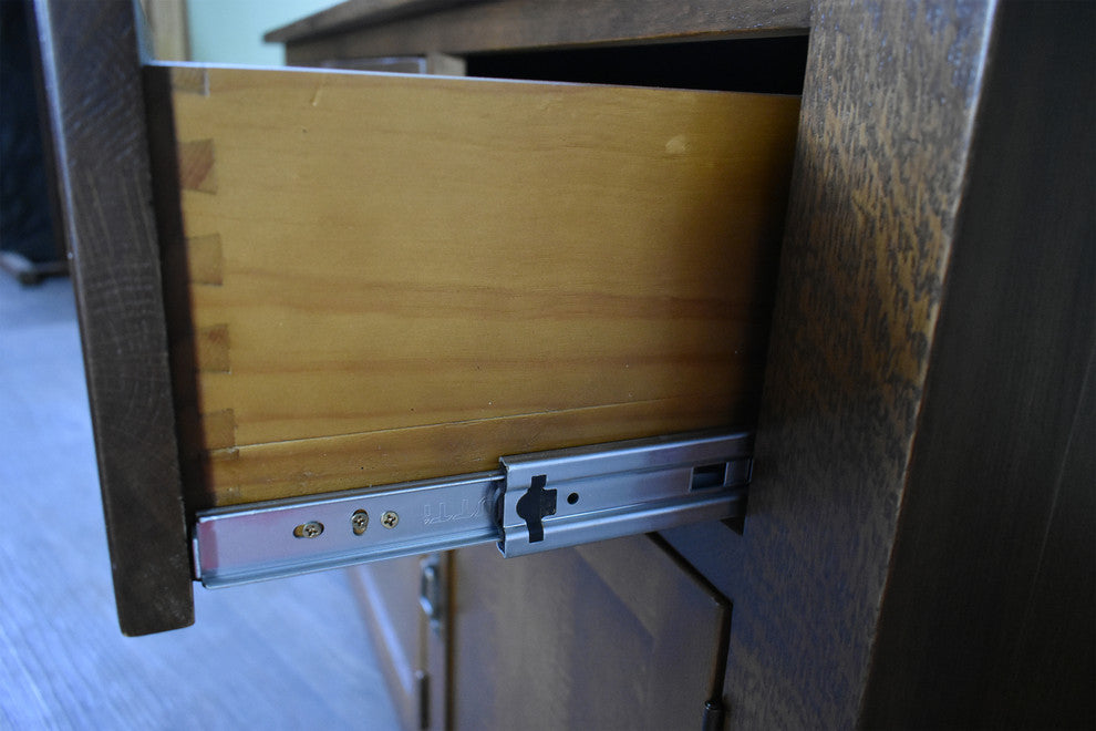 Mission Solid Oak 3 Drawer 3 Door Sideboard - Walnut (AW)