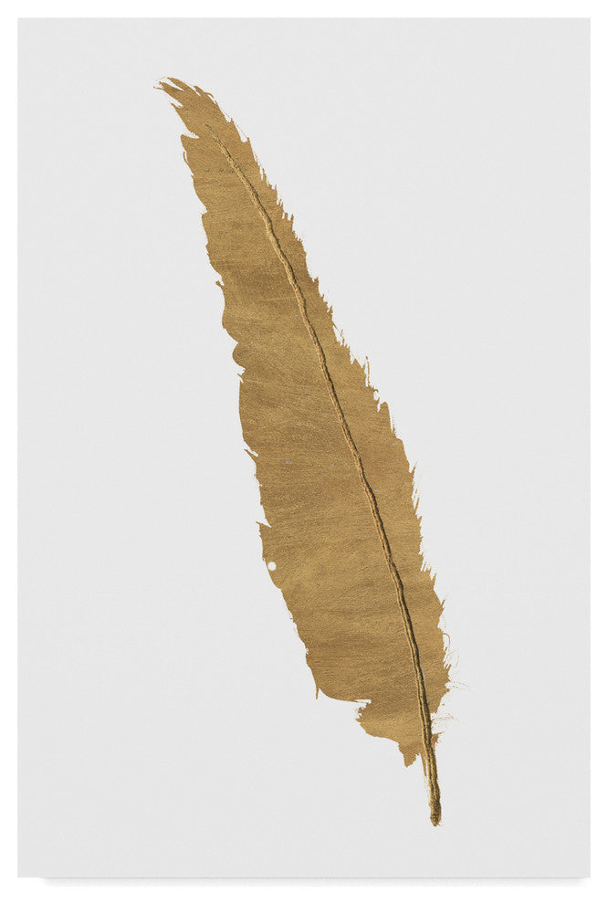 Chris Paschke ''Pure Gold Feather Vi'' Canvas Art, 19"x12"