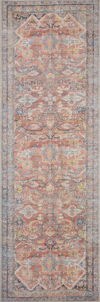 Loloi II Adrian Rust/Denim Area Rug, 2'6"x7'6"