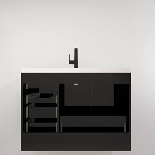 Carla 48" Freestanding Bathroom Vanity, Gloss Black