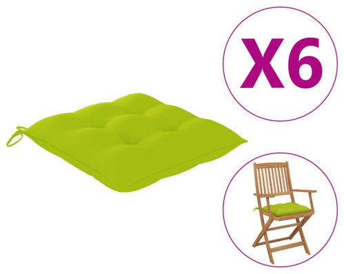 vidaXL Chair Cushion 6 Pcs Outdoor Patio Seat Cushion Bright Green Oxford Fabric