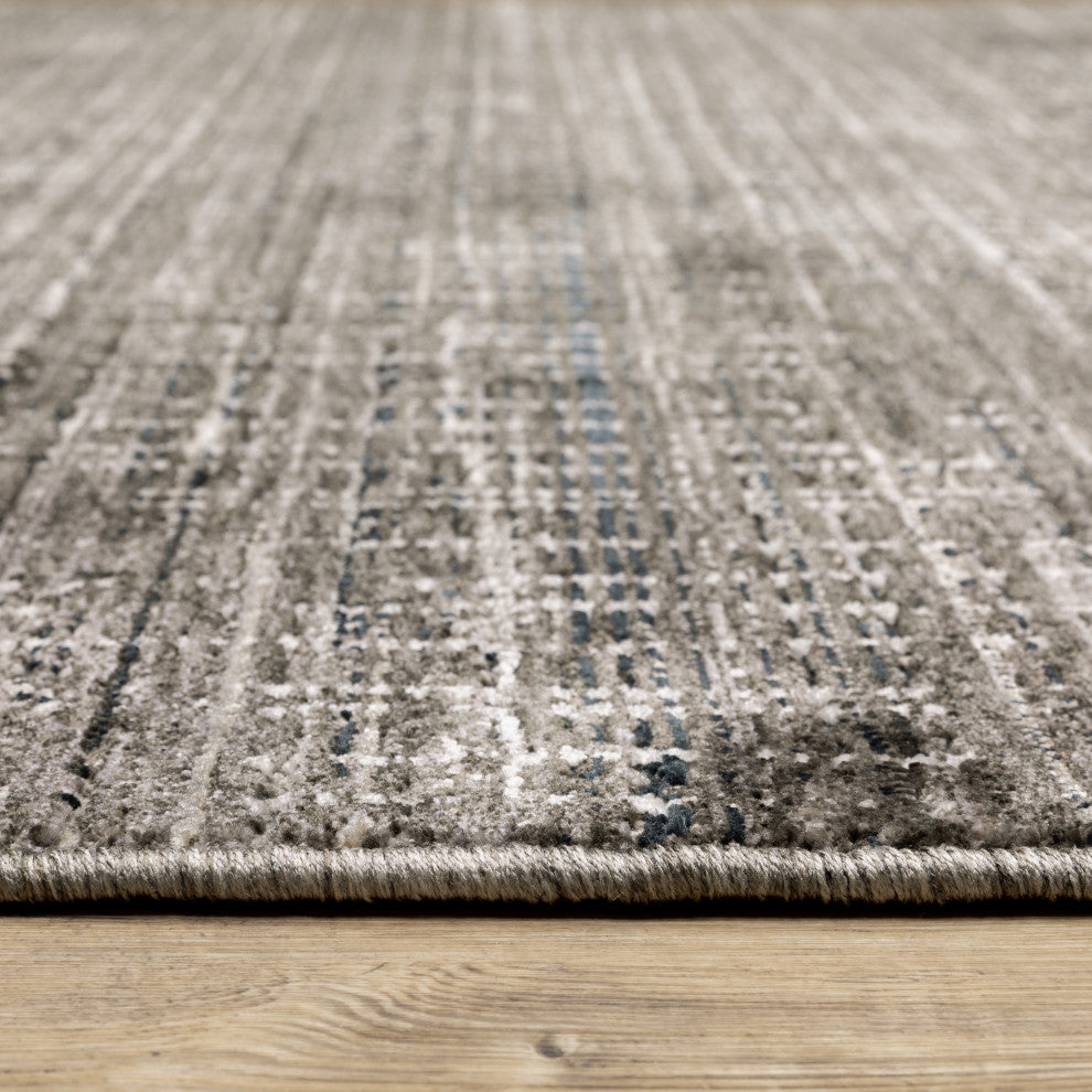 Noble Geometric Charcoal/ Grey Indoor Area Rug, Charcoal, 2'3"x7'6"