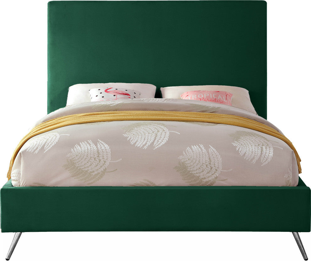 Jasmine Velvet Bed, Green, Queen