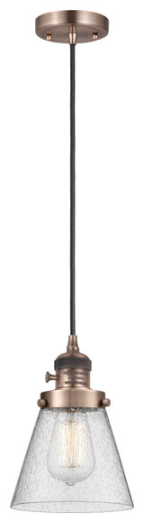 Innovations 201CSW-AC-G64 Cone 1 Light Mini Pendant, Switch, Antique Copper