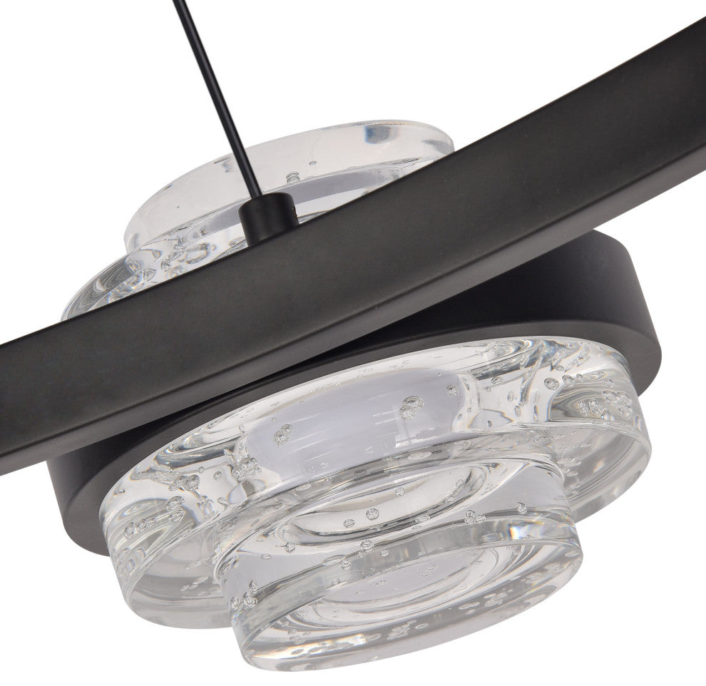 Milano 33" ETL Certified Integrated LED Height Adjustable Chandelier, Black