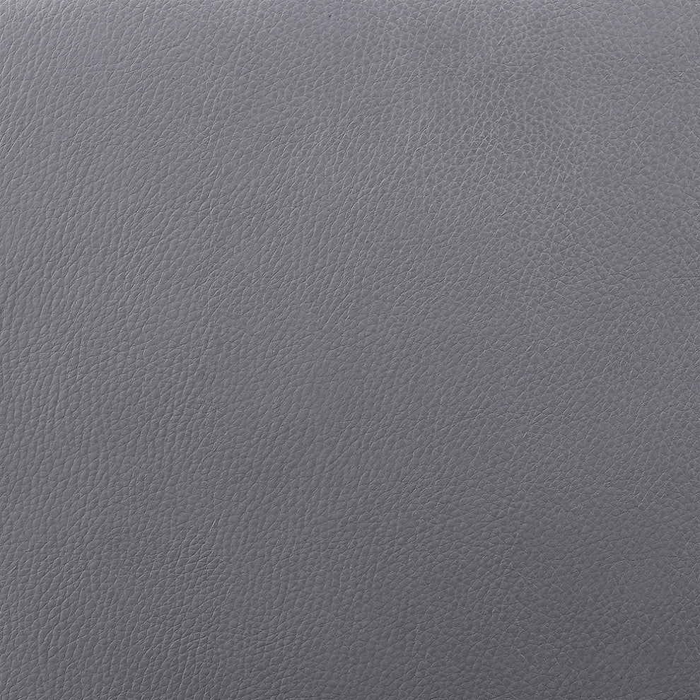 Athena 27" Swivel Walnut Wood Counter Stool Gray Faux Leather With Black Metal, 31