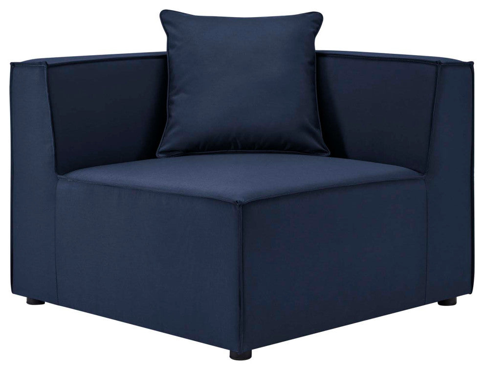 Saybrook Outdoor Patio Upholstered Sectional Sofa Corner Chair Navy