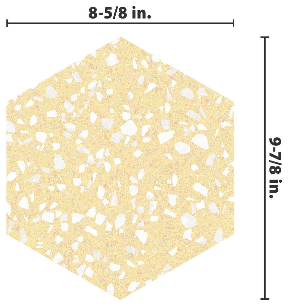 Venice Hex Yellow Porcelain Floor and Wall Tile Sample
