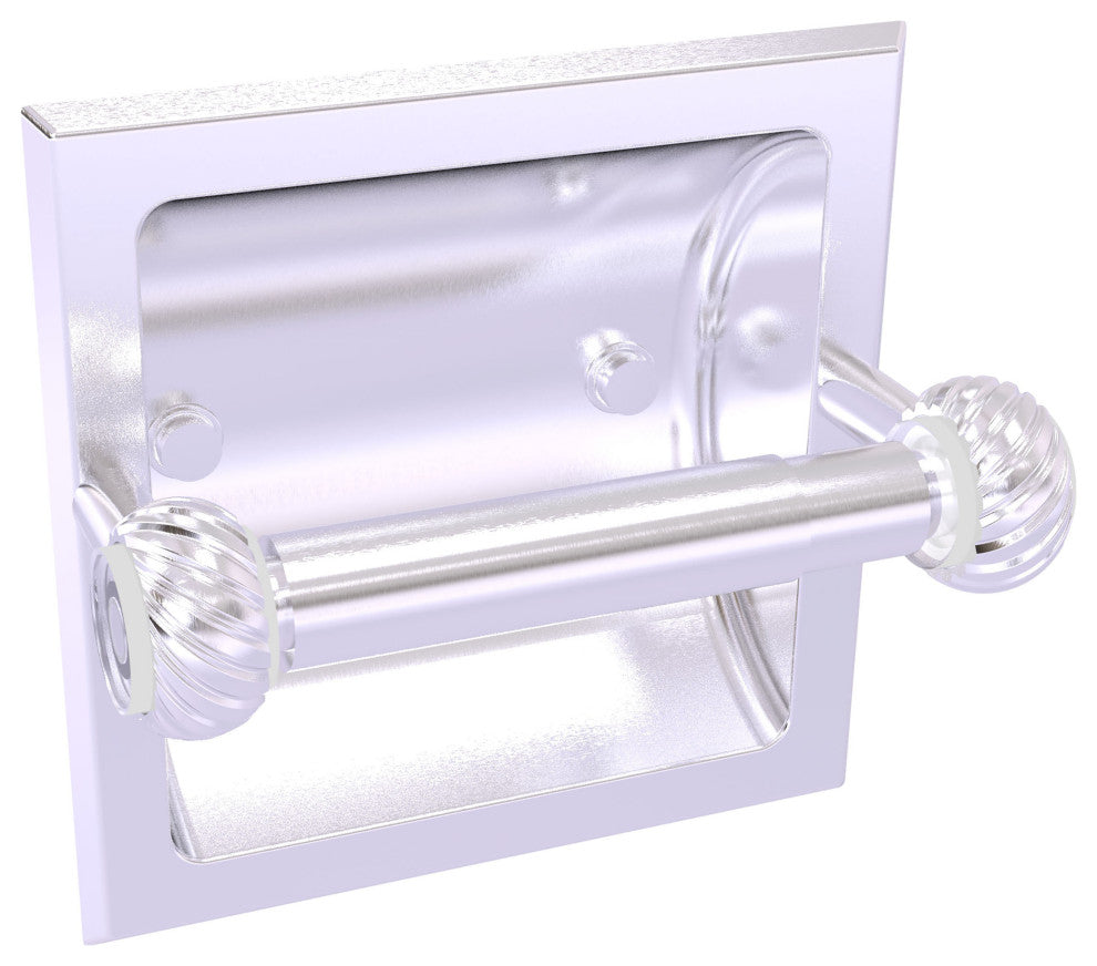 Clearview Recessed Toilet Paper Holder with Twisted Accents, Satin Chrome