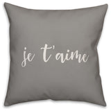 Je T'Aime 16x16 Throw Pillow Cover