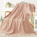 Chevron Knit Woven Throw Blanket, Rust