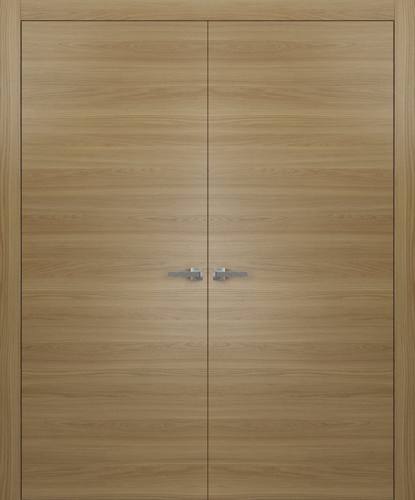 Pre-hung Closet French Double Doors 60 x 80 | Planum 0010 Honey Ash