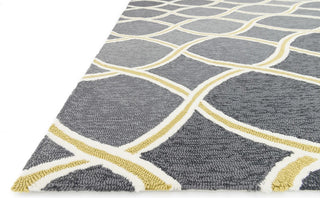 Blue Green Indoor Outdoor Venice Beach Area Rug by Loloi, Charcoal / Lime, 7'6"x