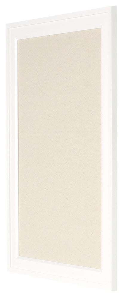 Bosc Framed Linen Fabric Pinboard, White 18.5x27.5