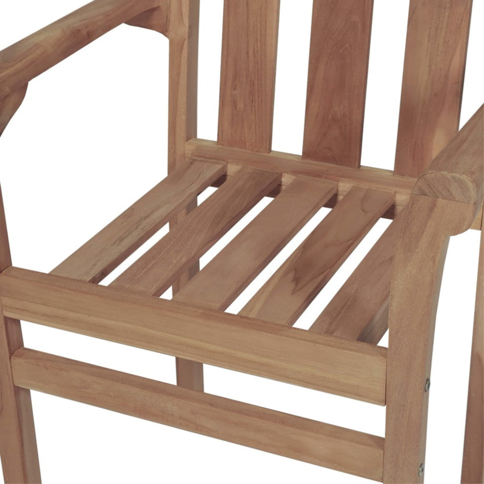 Vidaxl Stackable Garden Chairs, Set of 4, Solid Teak Wood