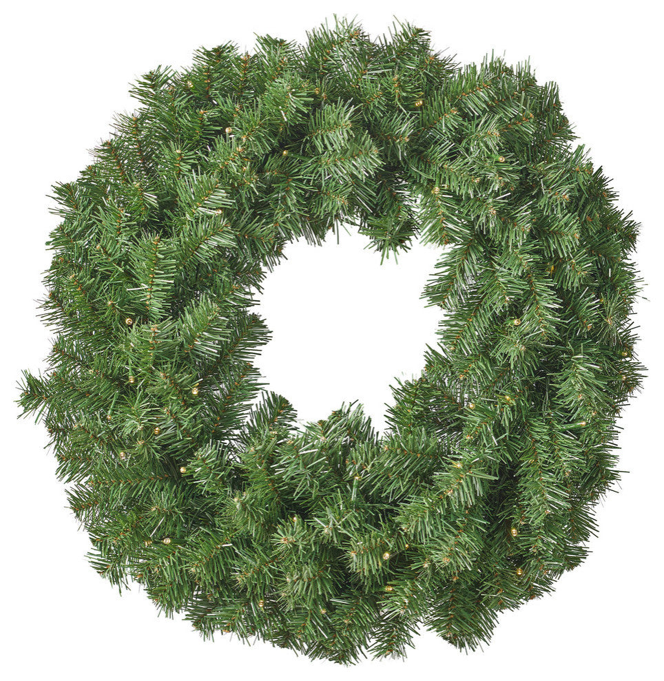 24" Noble Fir Warm White LED Artificial Christmas Wreath, Green