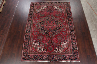 Consigned, Vintage Oriental Handmade Persian Low Pile Carpet, Red, 10'7"X7'4"