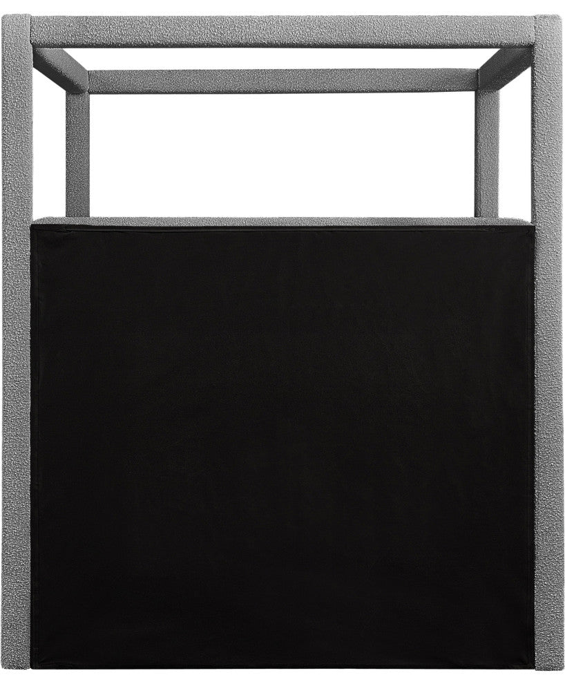 Eden Boucle Fabric Upholstered Bed, Gray, King