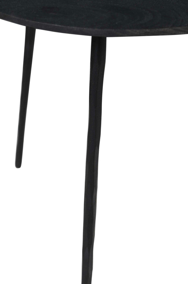 Reeves Contemporary Solid Acacia Wood Nesting End Tables (Set of 3) - Black