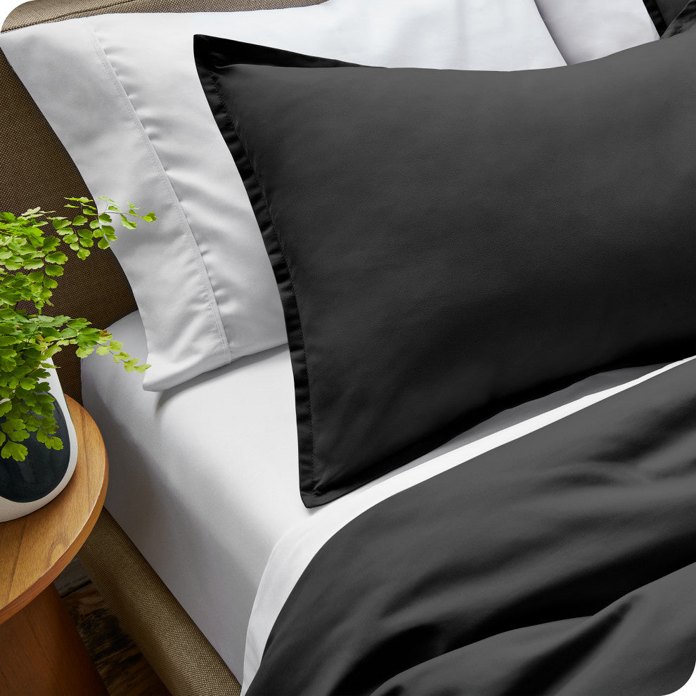 Bare Home Microfiber Duvet Cover & Sham Set, Black, King
