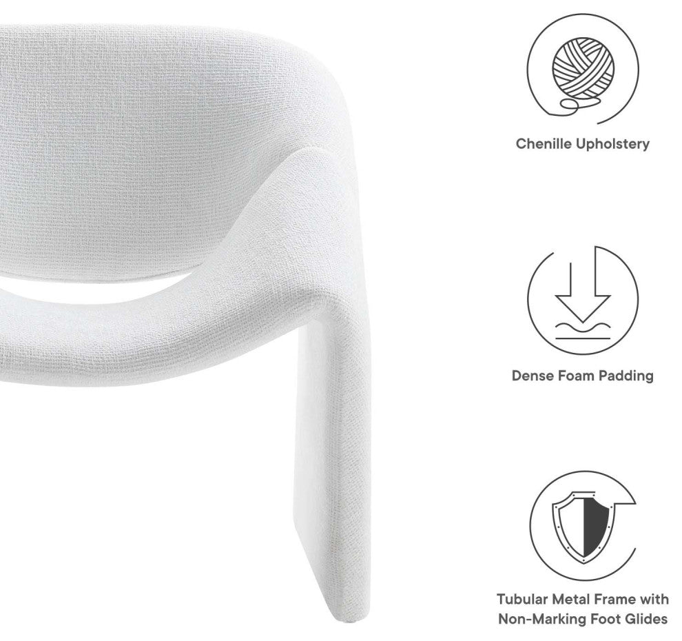 Vivi Chenille Upholstered Accent Chair - Frost