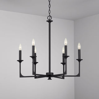 Capital Lighting 437361 Clint 6 Light 28"W Taper Candle - Black Iron