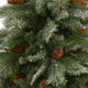 7' Snowed French Alps Mountain Pine Faux Xmas Tree W/Bendable Branches, Pinecone