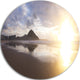 Sunset At Donostia Beach, Seashore Disc Metal Wall Art, 23"