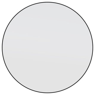 Round Black 28" Stainless Steel Framed Mirror, Black