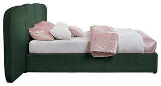 Shiloh Boucle Fabric Upholstered Bed, Green, King