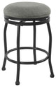 Metal Counter Stool with Swivelling Fabric Padded Seat, Gray and Black
