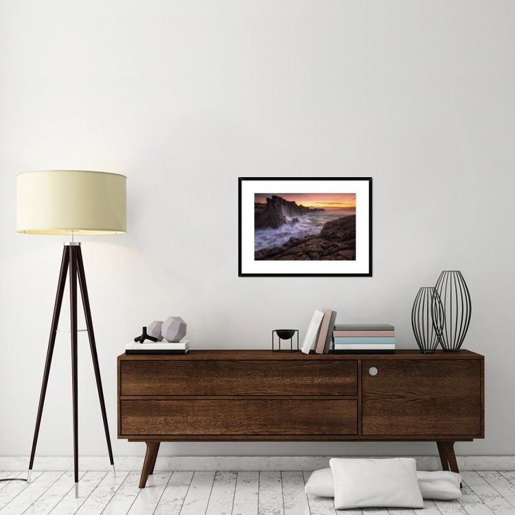 "Wall By The Sea" Framed Digital Print by Joshua Zhang, 32x24"