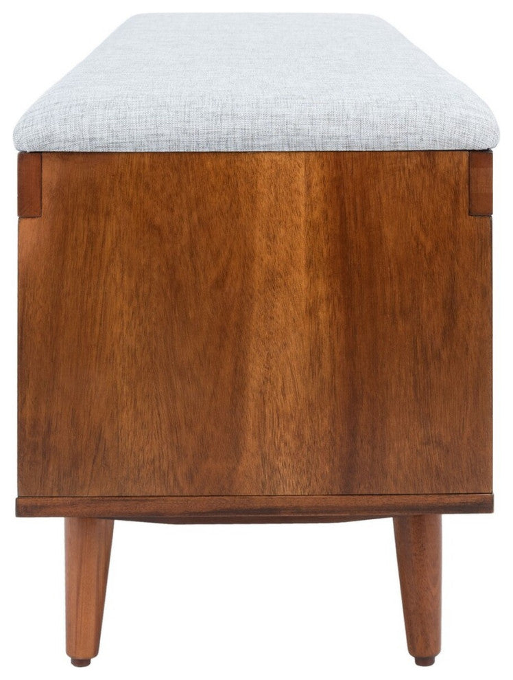 Safavieh Cricket Open Shelf Bench, Grey/Natural Acacia