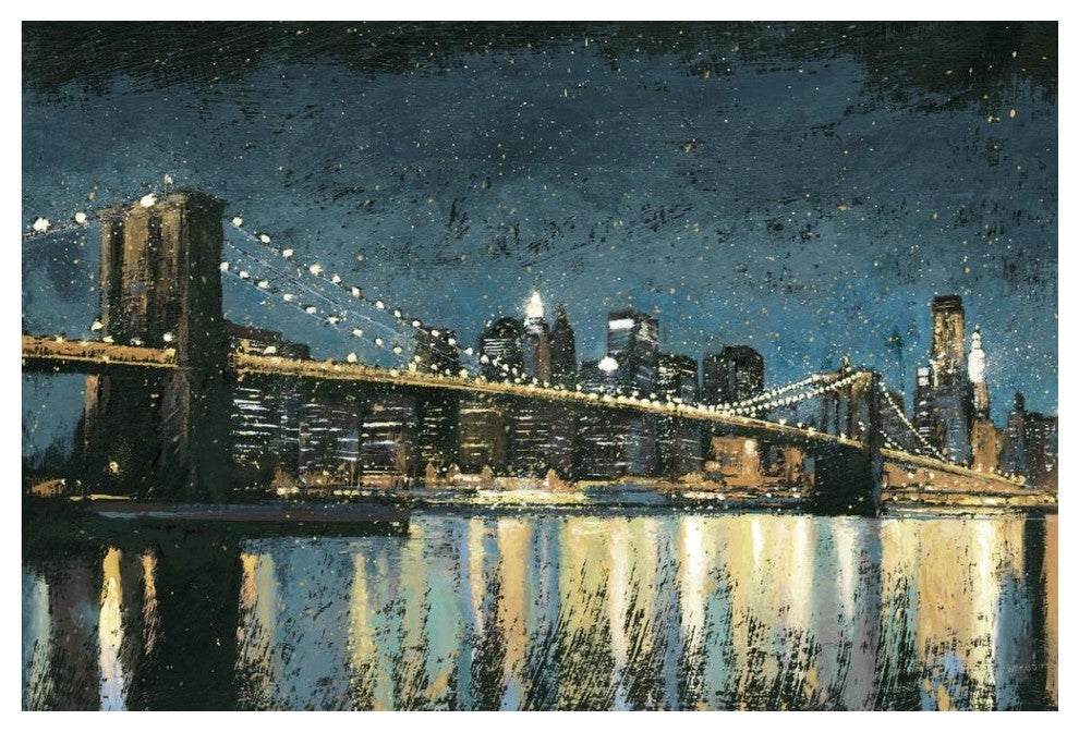 "Bright City Lights Blue I" Digital Paper Print by James Wiens, 50"x34"