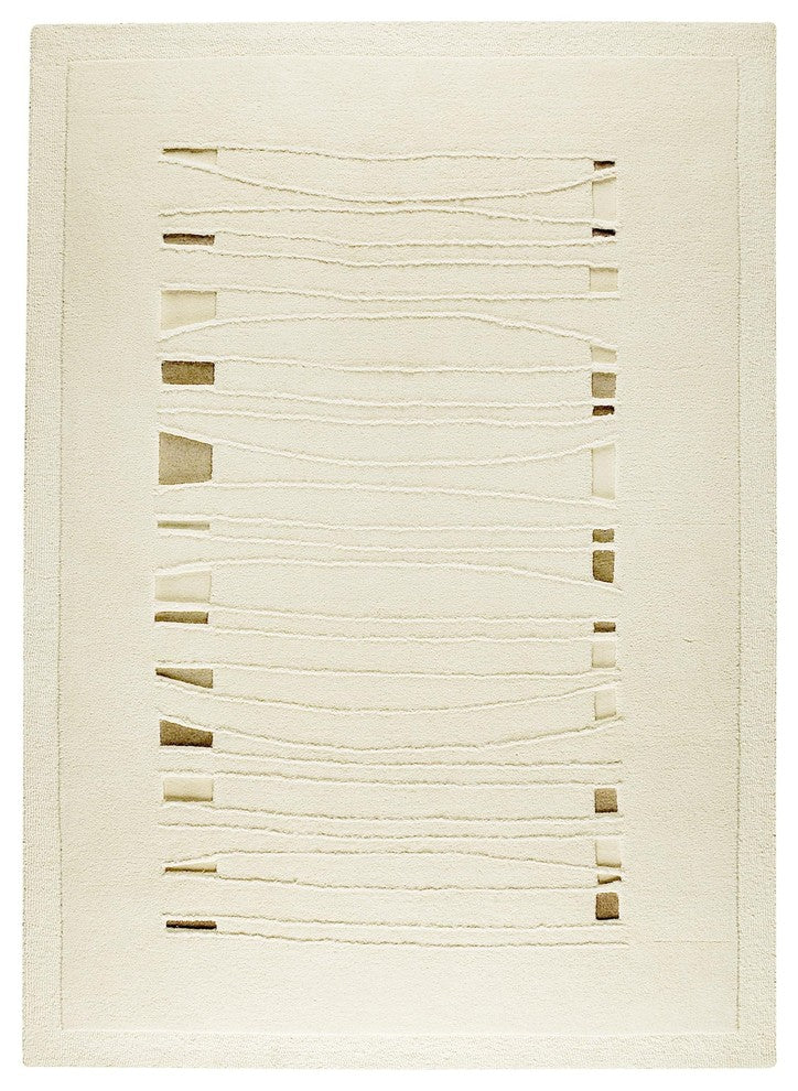 Hand Tufted White Wool Area Rug
