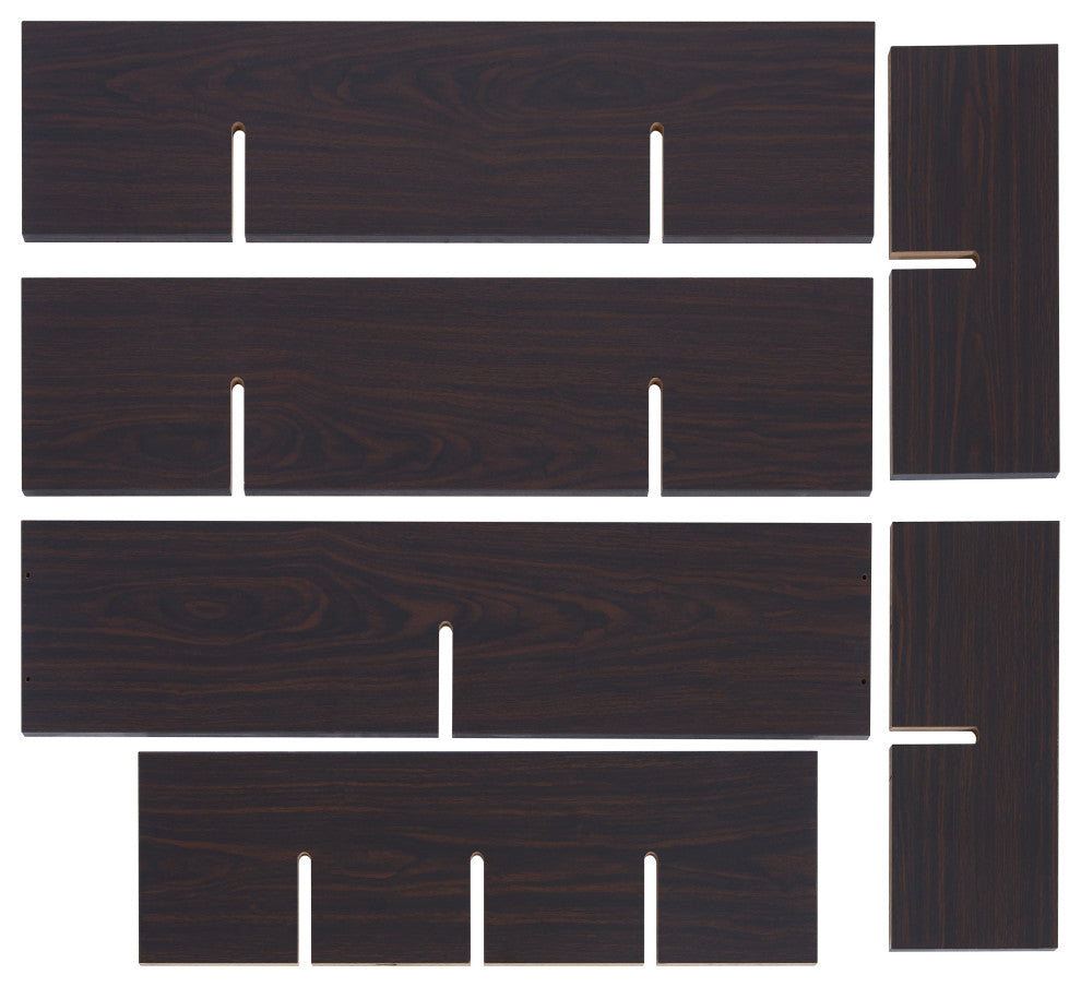 Danya B. 3-Tier Modern Ladder Cantilever Cubby Accent Wall Shelf, Walnut