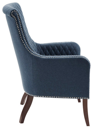 Madison Park Heston Low Armed Quilted Back Accent Chair, Navy Blue