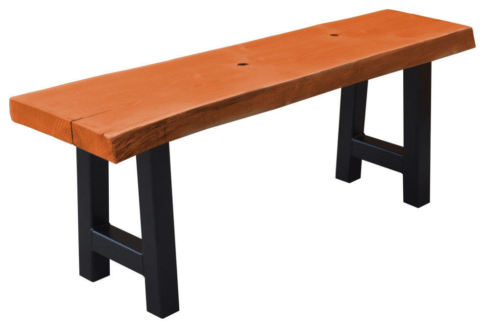 Live Edge Locust Ridgemont Bench, Cedar Stain, 4 Foot