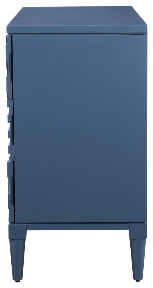 Solid white background, full side view of the dresser.