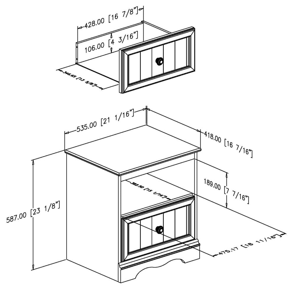 South Shore Savannah 1-Drawer Nightstand, Pure White