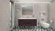 Belli 60" Single Sink Wall Mount Single Vanity, Dark Gray Oak, Glossy White Top