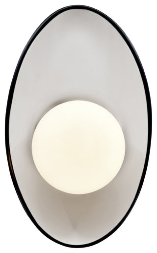 Ambiance Oval Coupe Wall Sconce, Gloss Black/Matte White