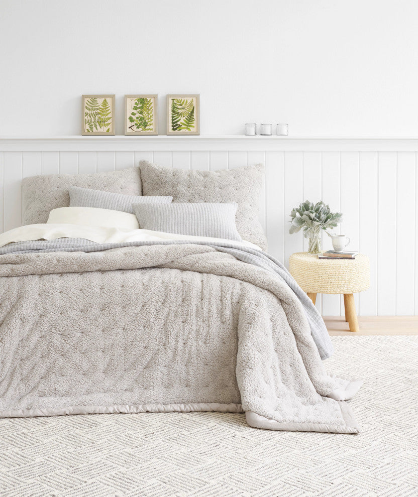 Dash & Albert Layers Grey Hand Hooked Wool Rug, Grey, Runner-2'6" x 8'