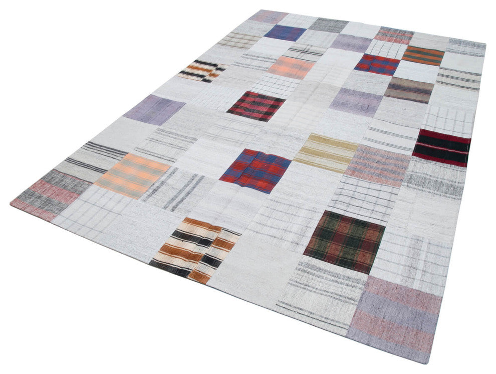 Rug N Carpet - Handmade Anatolian 6' 8'' x 9' 9'' Unique Patchwork Kilim Rug