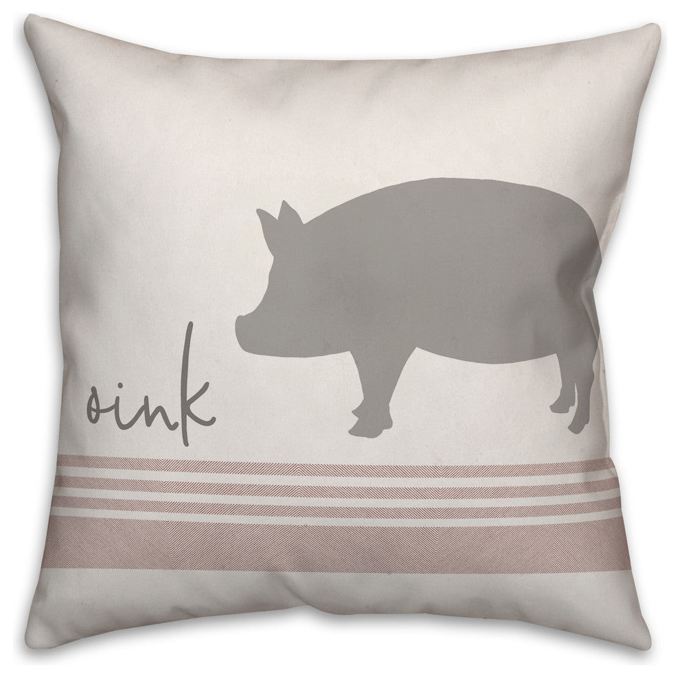 Oink Pig 26x26 Throw Pillow