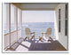 Porch Chairs Overlooking the Tide Realistic Painting, 14 x 11