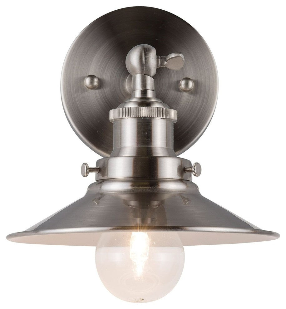 Andante Wall Sconce with Bulb, Brushed Nickel
